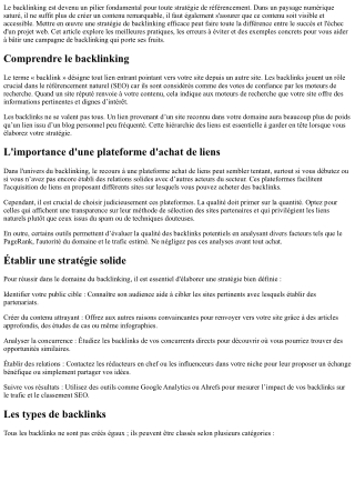 Réussir son projet web avec une stratégie efficace autour du backlinking.