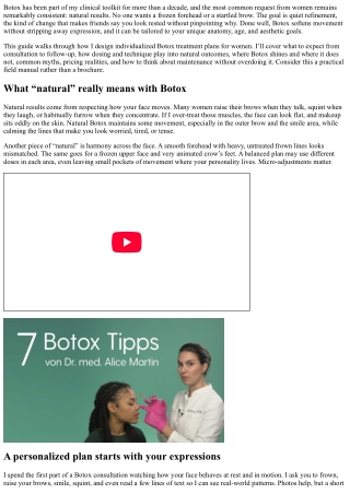 Botox for Women: Customized Plans for Natural Beauty