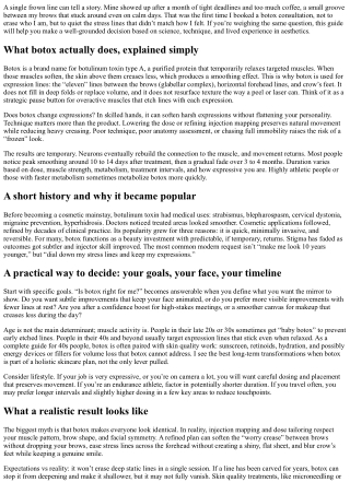 Is Botox Right for Me? A Practical Decision-Making Guide