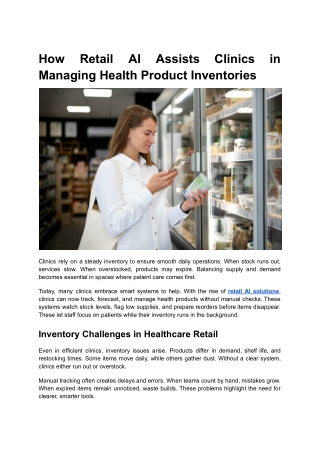 How Retail AI Assists Clinics in Managing Health Product Inventories
