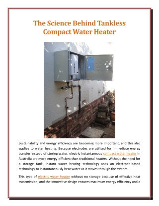 The Science Behind Tankless Compact Water Heater