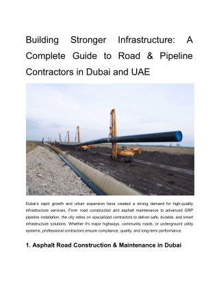 Building Stronger Infrastructure_ A Complete Guide to Road & Pipeline Contractors in Dubai and UAE