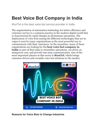 Best Voice Bot Company in India
