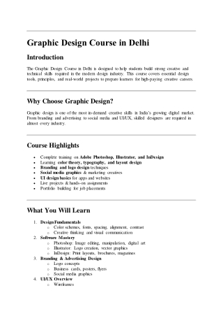 Graphic Design Course in Delhi