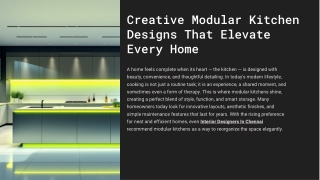 Creative Modular Kitchen Designs That Elevate Every Home