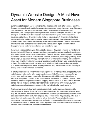 Dynamic Website Design_ A Must-Have Asset for Modern Singapore Business