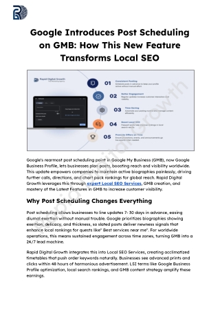 Google Introduces Post Scheduling on GMB: How This New Feature Transforms Local