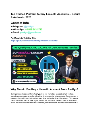 Top Trusted Platform to Buy LinkedIn Accounts – Secure & Authentic 2026