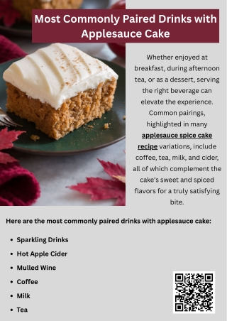 Most Commonly Paired Drinks with Applesauce Cake