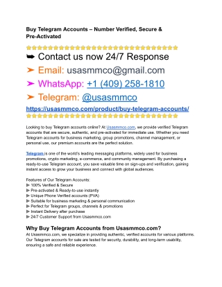 14 Best Sites for Secure Telegram Account Purchases: Top Picks