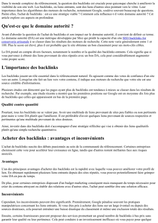 Acheter des backlinks : comment ça influence votre domaine autorité ?