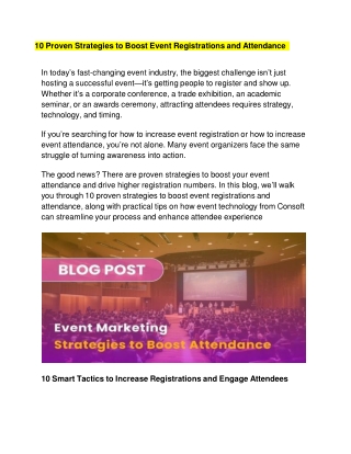 10 Proven Strategies to Boost Event Registrations and Attendance