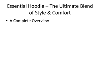 Essential Hoodie – The Ultimate Blend of Style & Comfort