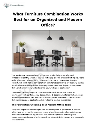 What Furniture Combination Works Best for an Organized and Modern Office_