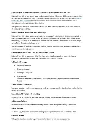 External Hard Drive Data Recovery | Fast & Reliable File Restoration