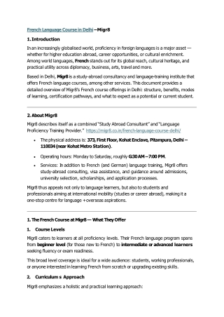 French Language Course in Delhi