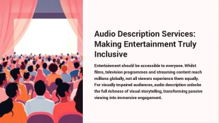Audio Description Services Making Entertainment Truly Inclusive