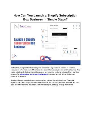 Easy Steps for Launching a Shopify Subscription Box Business