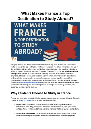 What Makes France a Top Destination to Study Abroad?