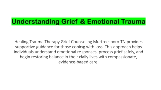 Healing Trauma Therapy & Grief Counseling in Murfreesboro, TN