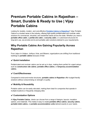 Vijay Portable Cabins