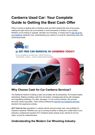 Canberra Used Car_ Your Complete Guide to Getting the Best Cash Offer