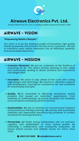 Airwave Electronics Pvt. Ltd. Vison and Mission