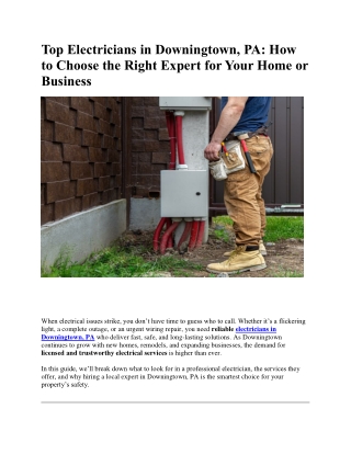 Top Electricians in Downingtown