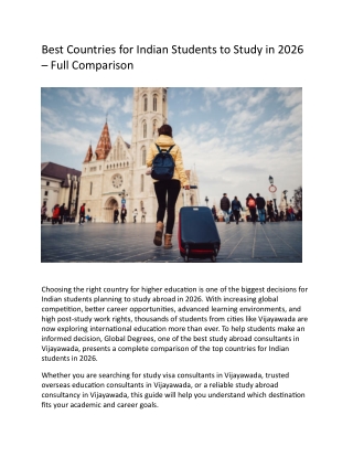 Best Countries for Indian Students to Study in 2026  Full Comparison