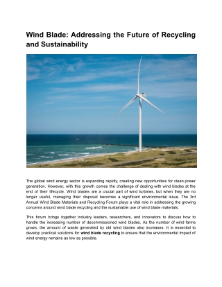 Wind Blade_ Addressing the Future of Recycling and Sustainability