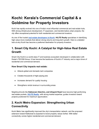 Kochi_ Kerala’s Commercial Capital & a Goldmine for Property Investors