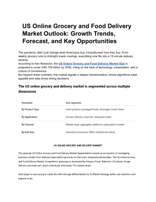 Download the Latest US Online Grocery Market Research Report