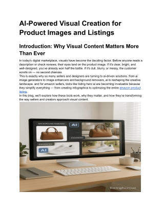 AI-Powered Visual Creation for Product Images and Listings