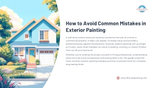 How to Avoid Common Mistakes in Exterior Painting