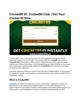 Cricbet99 ID_ Cricbet99 Club _ Get Your Cricket ID Now