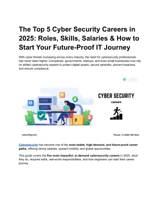 Top 5 Cyber Security Careers in 2025: Roles, Skills, Salaries & How to Start