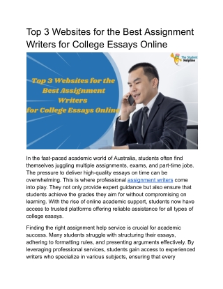 Top 3 Websites for the Best Assignment Writers for College Essays Online