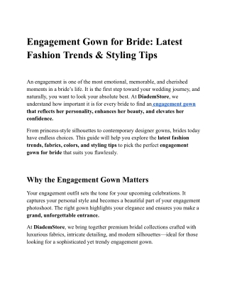 Engagement Gown for Bride