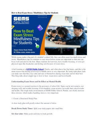 How to Beat Exam Stress Mindfulness Tips for Students