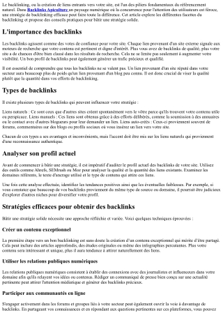Backlinking : comment bâtir une stratégie solide ?