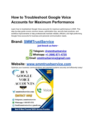 How to Troubleshoot Google Voice Accounts for Maximum Performance