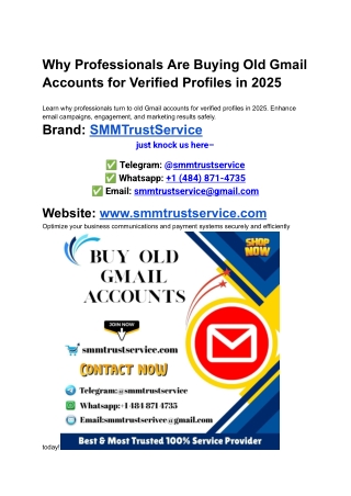 Why Professionals Are Buying Old Gmail Accounts for Verified Profiles in 2025