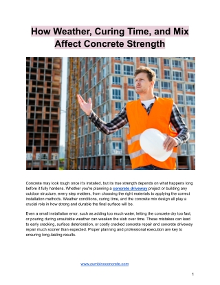How Weather, Curing Time, and Mix Affect Concrete Strength
