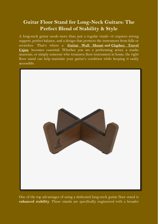 Guitar Floor Stand for Long-Neck Guitars The Perfect Blend of Stability & Style