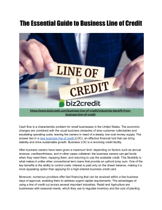 The Essential Guide to Business Line of Credit