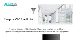 Boost Your Outreach with an Accurate & Updated Hospital CFO Email List