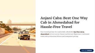 Anjani Cabs: Best One Way Cab in Ahmedabad for Hassle-Free Travel