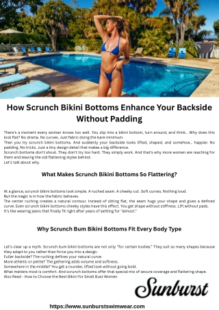 Scrunch Bikini Bottoms by Sunburst Swimwear – Shape-Enhancing, Stylish & Confide