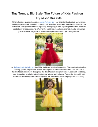 Tiny Trends, Big Style_ The Future of Kids Fashion