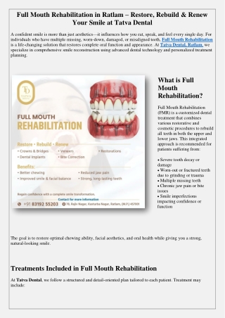 Full Mouth Rehabilitation in Ratlam